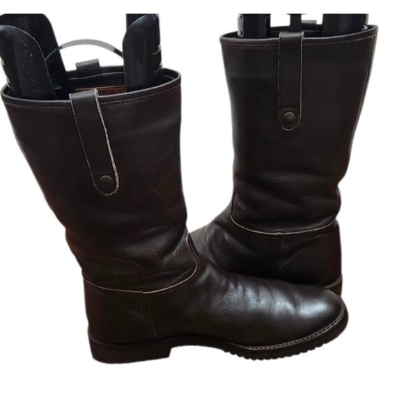 Gravati Mens Brown Leather Shearling Boots Size 9 Fur Lined Warm Winter Mid Calf - Picture 11 of 16